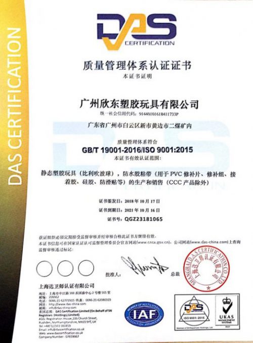 欣东 ISO证书 中文